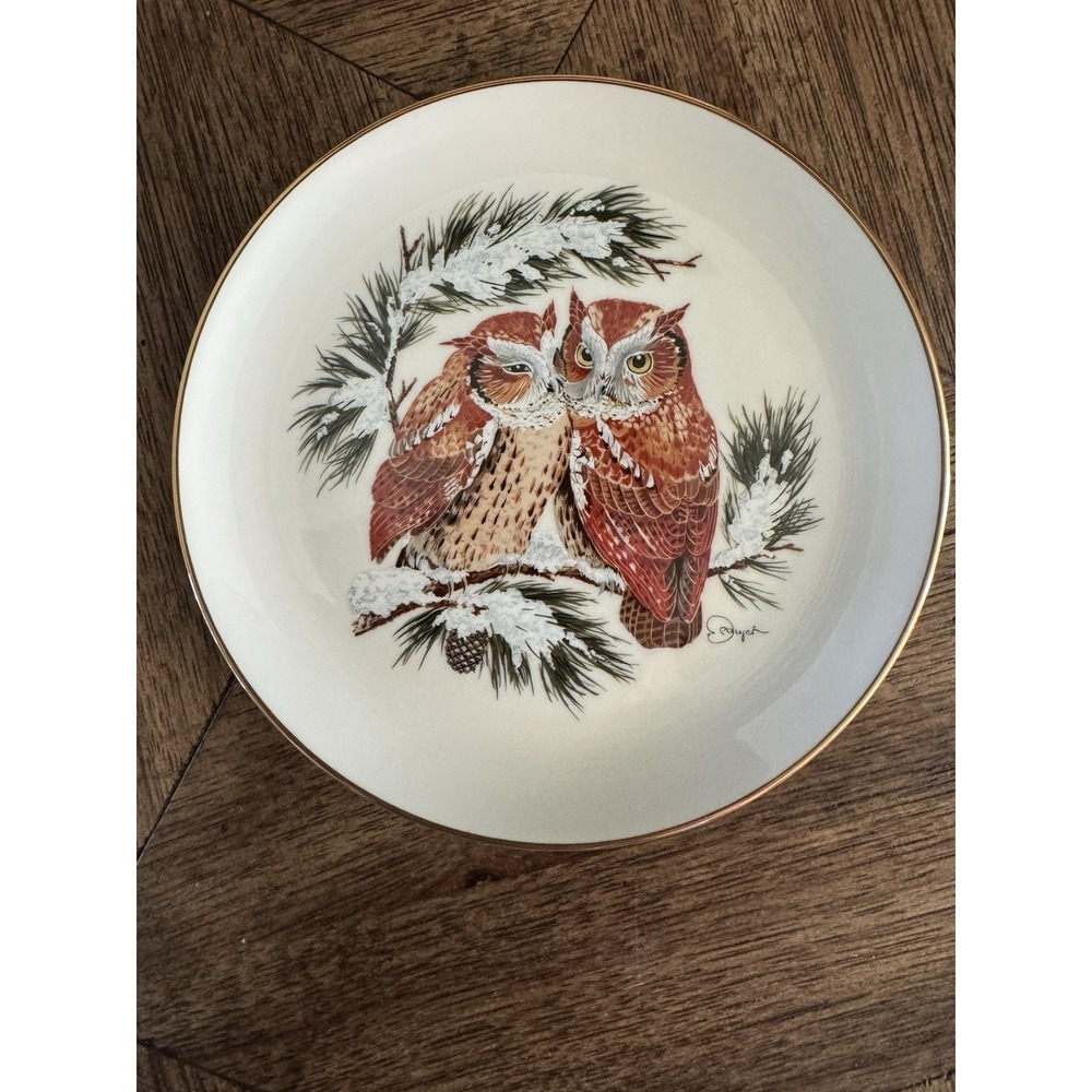 Vintage Gunther Granget's Four Seasons "Warmth" Winter Collectors Plate Box, Owl